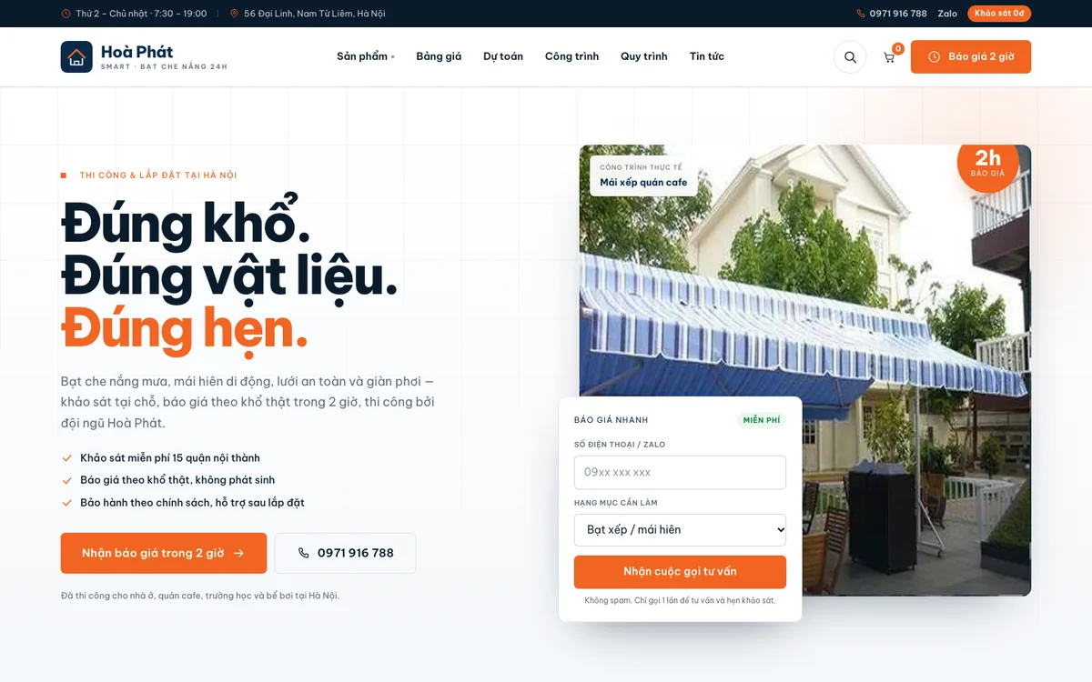 Phương án 2 – Chuẩn Kỹ Thuật, giao diện desktop